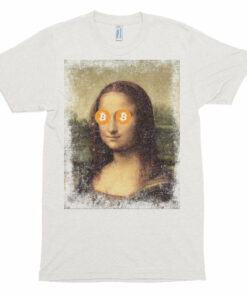 Mona Lisa Bitcoin BTC Funny Shirt Short sleeve soft t-shirt