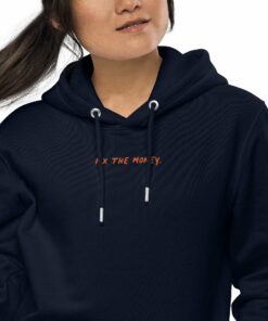 Personalized Quote Embroidered Womens Organic Pullover Hoodie with Pouch Pocket 8865 3