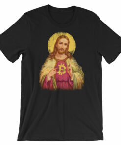 Sacred Bitcoin Jesus Cryptocurrency Shirt Short-Sleeve Unisex T-Shirt