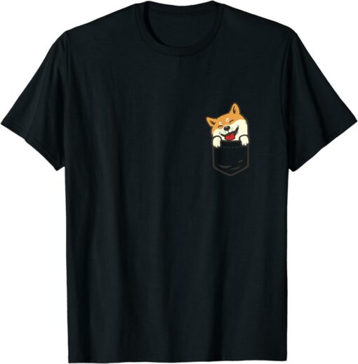 Shiba T-Shirt Cute Inu In Your Pocket Akita Dog Lover Owner