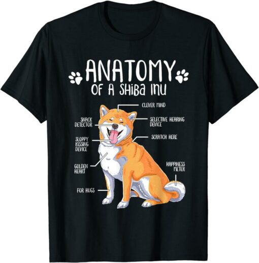 Shiba T-Shirt Funny Anatomy Inu Dog Lover Owner Humor