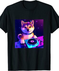 Shiba T-Shirt Inu Dj Vaporwave Doge Dog Owner Humor