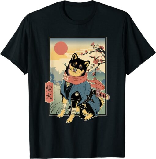 Shiba T-Shirt Ninja Samurai Dogs Pet Days Owner Humor