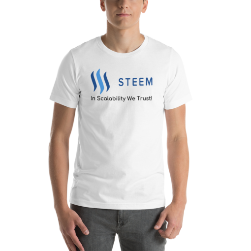 Steem Merch – In scalability we trust Men’s Premium T-Shirt