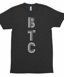 Vertical BTC Bitcoin Cryptocurrency Shirt – American Apparel Short sleeve soft t-shirt