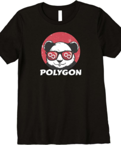 Polygon T-Shirt Cute Crypto Panda Sun Glasses