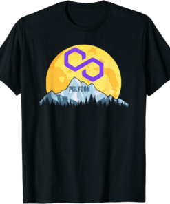 Polygon T-Shirt Hold Moon Cryptocurrency