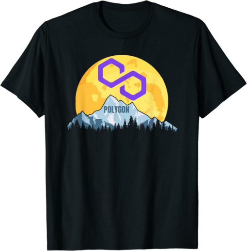 Polygon T-Shirt Hold Moon Cryptocurrency