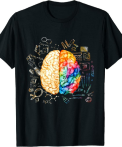 Big Brain Magazine T-Shirt Colorful Brain Science And Art