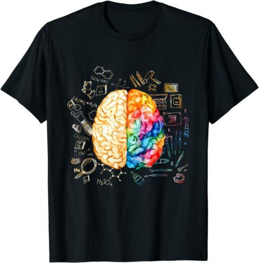 Big Brain Magazine T-Shirt Colorful Brain Science And Art
