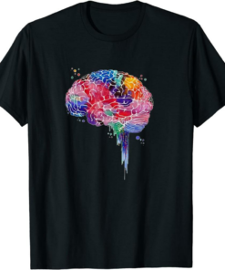 Big Brain Magazine T-Shirt Colourful Brain Love Science