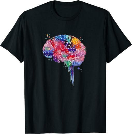 Big Brain Magazine T-Shirt Colourful Brain Love Science