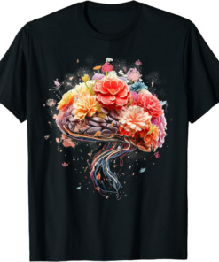 Big Brain Magazine T-Shirt Vintage Human Anatomy Colorful