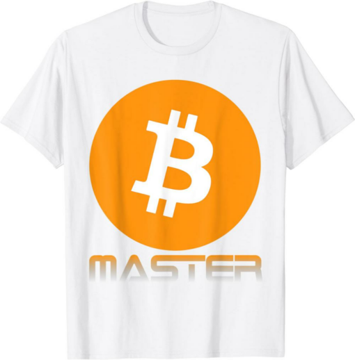 Bitcoin Master T-Shirt Logo Emblem Cryptocurrency Expert