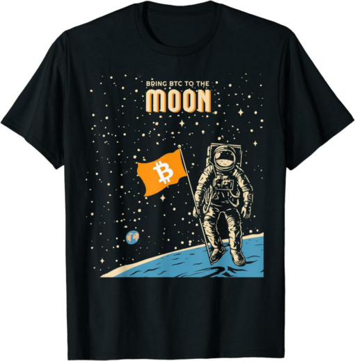 Bitcoin To The Moon T-Shirt Btc Astronaut Bitcoin Crypto