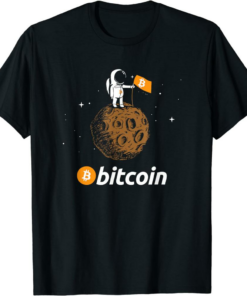 Bitcoin To The Moon T-Shirt Btc Crypto Featuring Astronaut