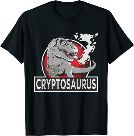 Crypto Com T-Shirt Bitcoin Funny Portfolio Cryptosaurus