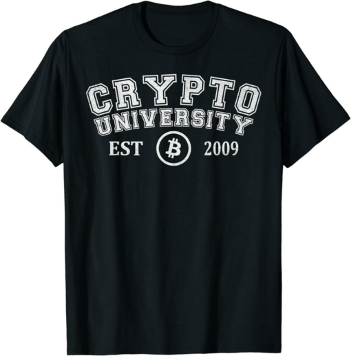 Crypto Com T-Shirt University Bitcoin Btc Cryptocurrency