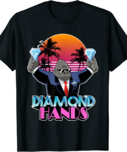 Diamond Hands T-Shirt Wall Street Ape Retro 80s Vintage