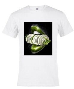 Diamond Weed T-Shirt Green Lips Biting Money Weed