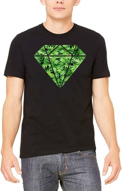 Diamond Weed T-Shirt Leaf Diamond Marijuana Funny