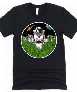 Diamond Weed T-Shirt Stoner Astronaut Cannabis Marijuana