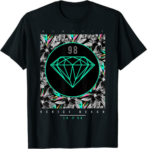 Diamond Weed T-Shirt Venice Beach Diamond Color Floral