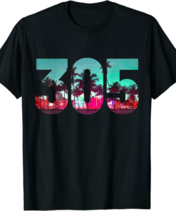 Ftx Miami T-Shirt Miami 305 Area Code Florida Vintage Palm