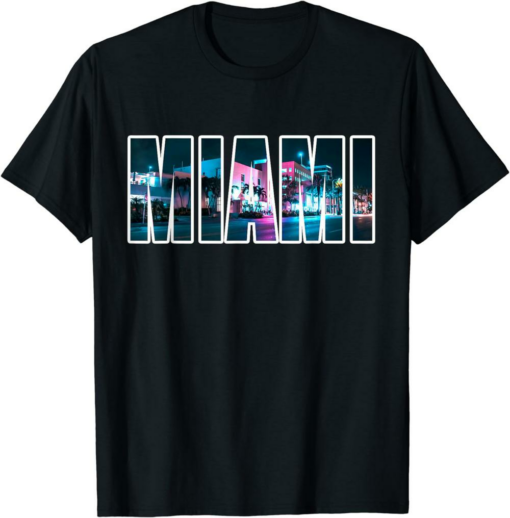 Ftx Miami T-Shirt Miami Beach Urban Skyline City By Night