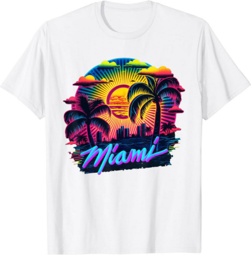 Ftx Miami T-Shirt Miami Men Florida Vibrant Colorful