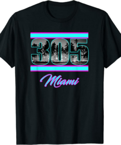 Ftx Miami T-Shirt Miami Retro 305 South Beach View 80s