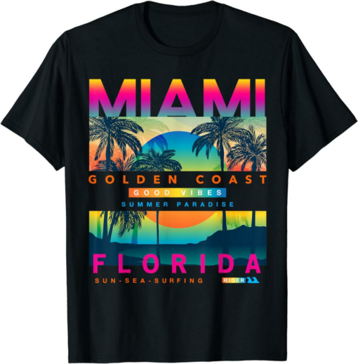 Ftx Miami T-Shirt Wear Miami Florida Colorful Sunrise
