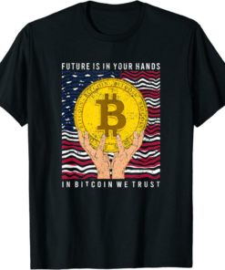 In Bitcoin We Trust T-Shirt Patriotic Usa Flag Grunge Retro