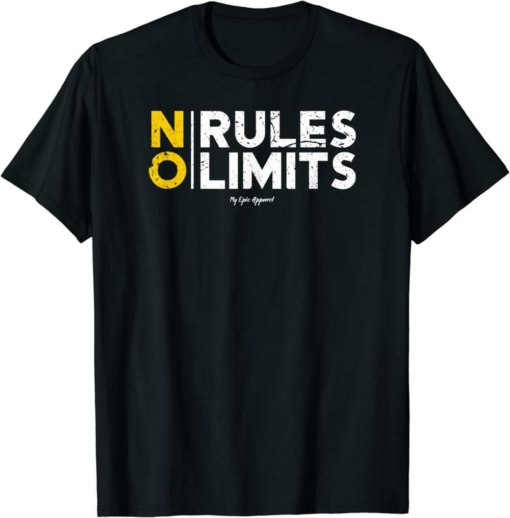 No Mo Rules T-Shirt No Rules No Limits Grunge Rebel Punk