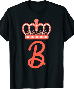 Queen B T-Shirt Bee Letter B Crown Alphabet Monogram Bride