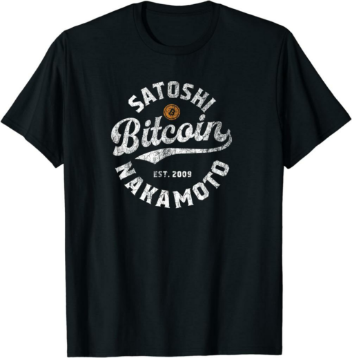 Satoshi Nakamoto T-Shirt Crypto Blockchain Wallet