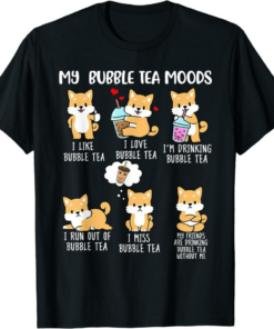 Shiba Inu T-Shirt Bubble Tea Women Boba Tea Dog Bubble Tea