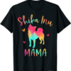 Shiba Inu T-Shirt Mama Colorful Gifts Dog Mom Trendy