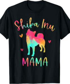 Shiba Inu T-Shirt Mama Colorful Gifts Dog Mom Trendy
