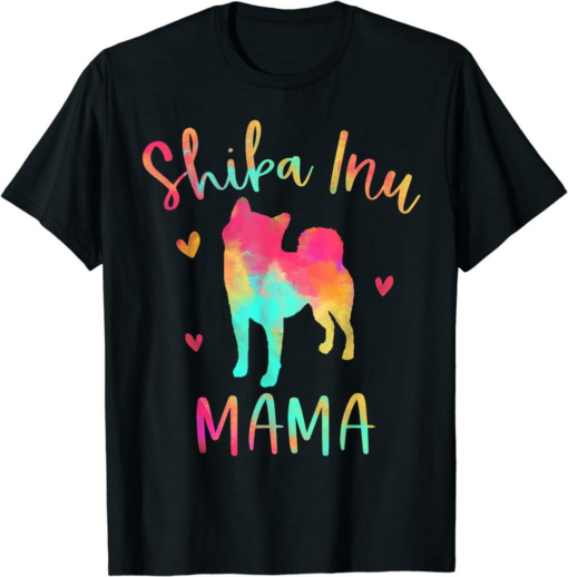 Shiba Inu T-Shirt Mama Colorful Gifts Dog Mom Trendy