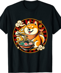 Shiba Inu T-Shirt Shiba Ramen Bowl Japanese Love Noodles