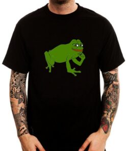 Smolpepe Embroidered T-Shirt Pepe Frog Meme Internet Sad