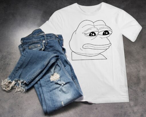 Smolpepe Embroidered T-Shirt Sad Pepe Frog Meme Crypto