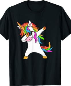 Thug Life Unicorn T-Shirt Dabbing Unicorn Retro Funny