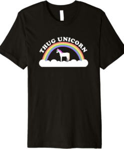 Thug Life Unicorn T-Shirt Thug Unicorn Premium Rainbow