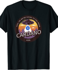 ADA Coin T-Shirt Cardano Crypto HODL On Moon UFO Currency