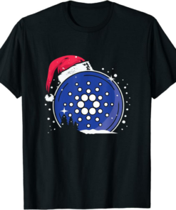 ADA Coin T-Shirt Christmas Santa Hat Cardano Hodl Crypto