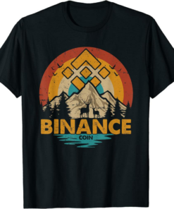 BNB Coin T-Shirt Vintage Binance Token Retro Sunset Crypto