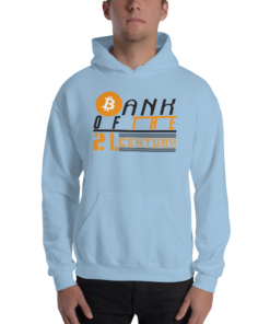 Bitcoin Merch – Bank of the 21. century Men’s Hoodie