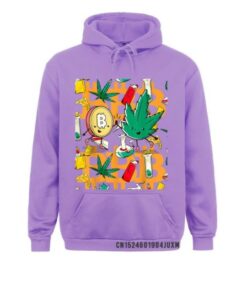 Bitcoin Merch – Funny Bitcoin Weed Cartoon Art Graphic Hoodie